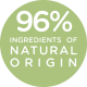 96% d'ingrédients d'origine naturelle