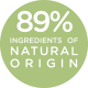89% d'ingrédients d'origine naturelle