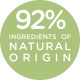 92% d'ingrédients d'origine naturelle