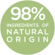 98% d'ingrédients d'origine naturelle